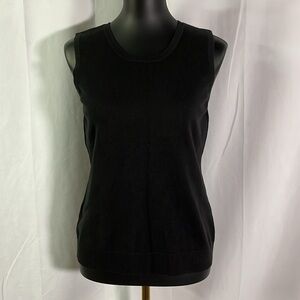 Christopher & Banks Black Sleeveless Crewneck Shell Sweater